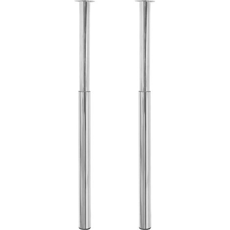 Patas de mesa telescópicas 2 unidades cromo 710 mm-1100 mm