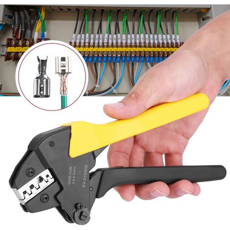 Ratschen-Crimpzange 0,5–6 mm AWG23–10, selbstjustierende Crimpzange aus Kohlenstoffstahl (1/5)