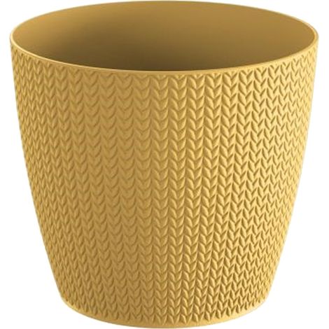 Maceta WHEATY 1L., dimensiones (mm) 128x128x112, color Mostaza