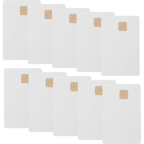 Système de contrôle d'accès par carte à puce blanche, adapté à la gestion immobilière des hôtels d'affaires, dimensions 8,40 x 5,40 x 0,10 cm, en PVC et cuivre, capacité de mémoire de 2K, 10 puces par (1/5)