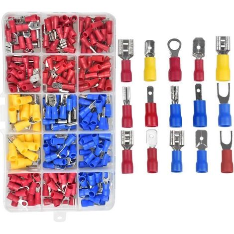 Connecteurs à sertir pour voiture - WANGJIANGDA - 280PCS - Cosses plates et cosses fourches (1/3)
