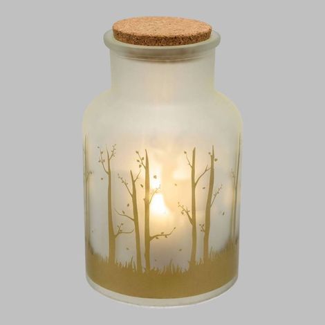 Vase lumineux en verre LED rennes de noel à piles h25cm (1/5)