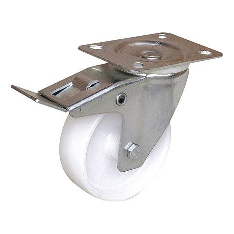 Roulette industrielle Pivotant avec frein Guitel Hervieu, Acier galvanisé, Ø 100mm, 100kg ( Prix pour 1 )