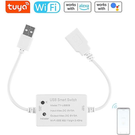Tuya WLAN Intelligenter Schutzschaltermodul RF433 Ein-/Ausschalter Fernbedienung per Mobiltelefon-App C