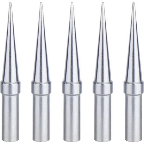 Punta de soldadura, 5 piezas de punta cónica de repuesto de 0,4 mm para soldador, puntas de cobre niquelado, compatibles con Wr Wesd51 Wes51 Wes50 (1/4)