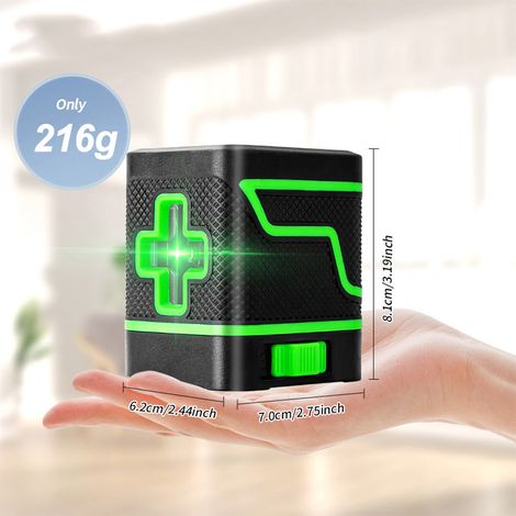 Niveau laser autonivelant, 2 lignes à faisceau croisé vert, outil d'alignement pour accrocher des tableaux et applications de bricolage (1/5)