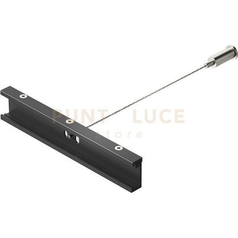 GBIS04- KIT SOSPENSIONE 1 STAFFA-CAVO ACCIAIO MT2-BLOCCACAVO SOFFITTO NERO