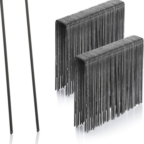 Lot de 100 piquets galvanisés en forme de U pour laine de roche, KLB (1/5)