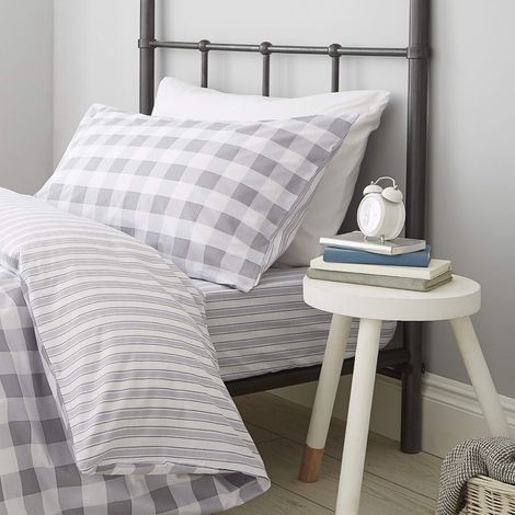Parure de lit avec Housse de Couette 160 x 220 + 50 x 110 cm + Drap-Housse Blanc 90 x 200 cm (1/5)