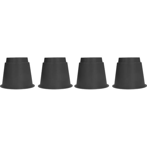 Set mit 4 runden, 5 Zoll großen, schwarzen Kunststoff-Möbelfüßen für Betten, Tische, Schränke, Sofas (1/5)