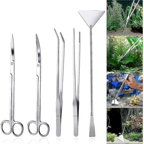 5-in-1 Edelstahl-Aquarium-Set für Wasserpflanzen: Pinzette, Spatel usw. (1/5)