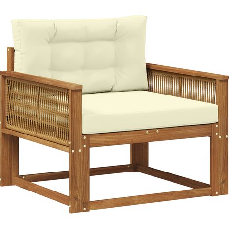 Sofá intermedio de exterior Madera de Acacia Sólida Natural vidaXL (1/5)