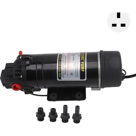 Pompe à membrane plastique G3/8 filetage interne pompe à eau sous pression pour irrigation agricole fiche UK 220V (1/5)