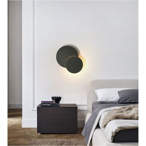 Applique da parete per interni nere da 8 W, orientabili a 360°, luce bianca calda da 3000 K, illuminazione per soggiorno, scale, camera da letto (1/3)