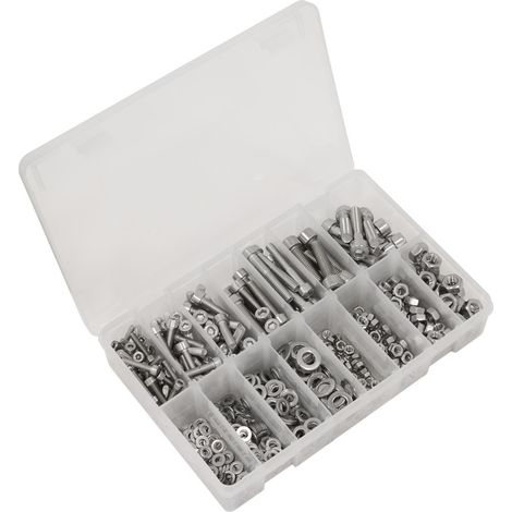 Sealey AB0710SS Stainless Steel Hex Socket Bolt, Washer & Nut Assortment 710pcs