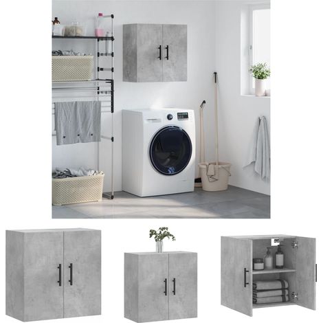 Wandmontage - vidaXL Wandschrank Betongrau 60x31x60 cm Holzwerkstoff - Stauraum (1/5)