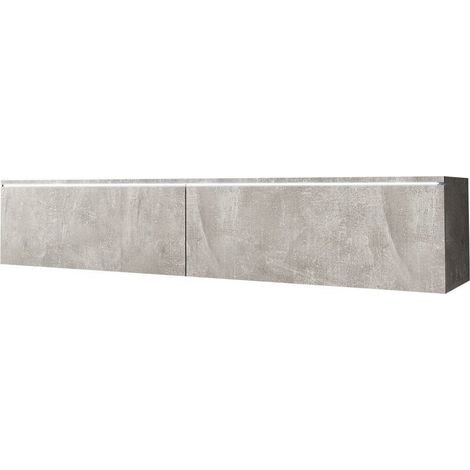 Meuble TV Sarasota 120, Béton, Le nombre de portes: 2, Nombre de tiroirs: 0, 140x30x33cm, LED (1/5)