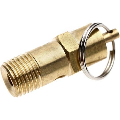 Soupape de sécurité 1/4" BSP pour compresseur d'air – Détecteur de pression 145 PSI (10 BAR) – Laiton durable pour usage professionnel (1/4)