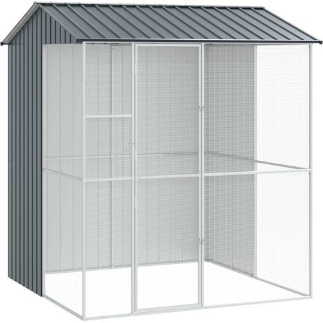 Cage pour oiseaux Anthracite 215 x 210 x 247 cm Acier galvanisé (1/5)