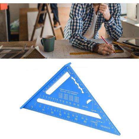 7-Zoll-90°-Dreiecklineal aus Aluminiumlegierung für Holzbearbeitung (blau) (1/5)