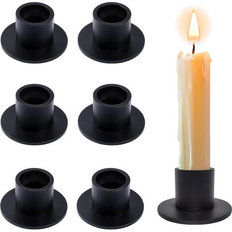 Chandeliers en Fer Noir,6PCS Bougeoirs Noirs de Table Décoratifs en Métal Rétro Rouillé, Idéal pour Le Quotidien, Le Mariage, la Fête, Les Rencontres, la Saint-Valentin, l'anniversaire (1/5)