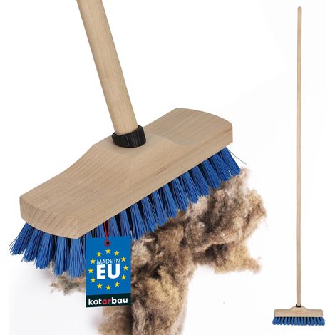 KOTARBAU® Balai Brosse - Brosse de Nettoyage avec Poils en PET - 23 cm - Balai Brosse Sol - Balai Brosse Exterieur - Brosse pour Terrasse - Balai Bois - avec Manche en Bois (1/4)