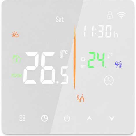 Thermostat d’ambiance blanc sans Wi-Fi, 3 A, universel pour chauffage à eau et chaudières murales (1/5)