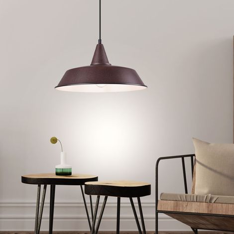 Suspension lampe suspension plafonnier salon suspension rouille look vintage, métal, 1x E27, DxH 35x150 cm (1/5)
