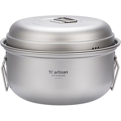 Titan-Dampfgarer-Set mit Deckel, Outdoor-Camping-Set für Suppen und Dampfgarer