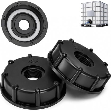 2 Pièces Bouchon Cuve 1000l, Raccord Cuve 1000 litres, Adaptateur Cuve 1000l, Adaptateur Bouchon S60x6 pour Vanne De Tonne 1000 litres (1/5)