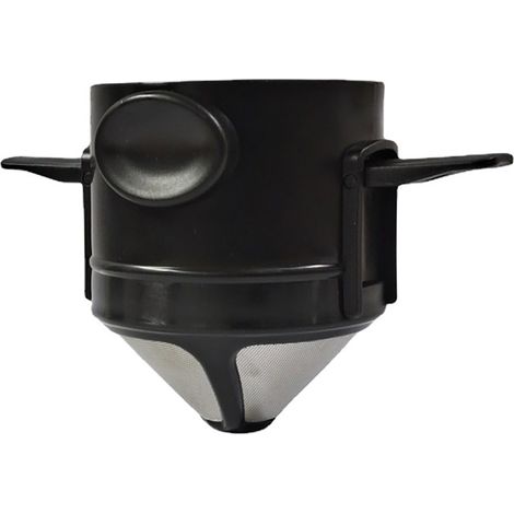 à café pliable et portable à double couche réutilisable noir