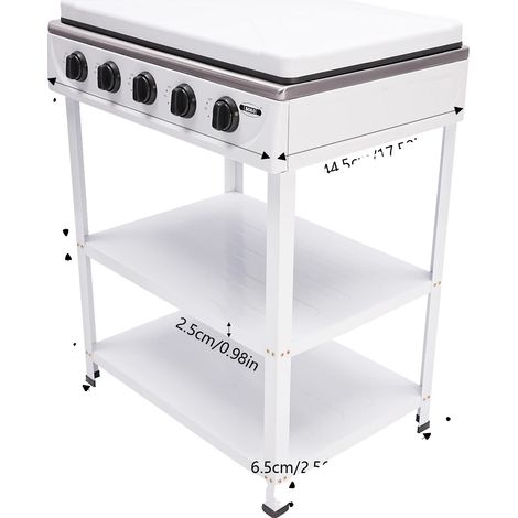Barbecue a gas, 5 bruciatori, design autoportante, BIANCO (1/2)