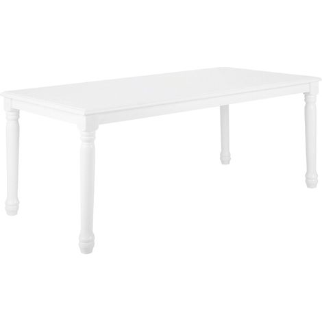Tavolo da Pranzo Rettangolare in Legno di Gomma Bianco 180 x 90 cm Cary (1/5)