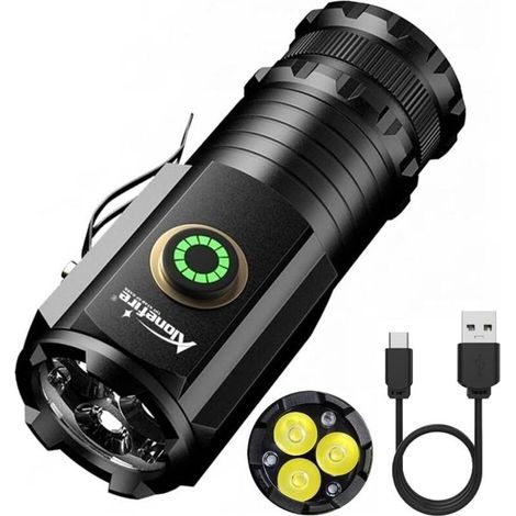 X23 Mini Lampe de Poche LED USB-C Rechargeable Petite Lumineuse 5 Modes Lampe Stylo Portatif Etanche Longue Durée de Vie des Piles avec Aimant de Queue, Clip, Pile pour Extérieur, Randonnée (1/5)