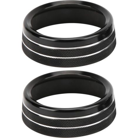 Garnitures de bouton de climatisation, 2 pièces, anneaux de décoration noirs de remplacement pour Ford Mustang/Focus (1/5)