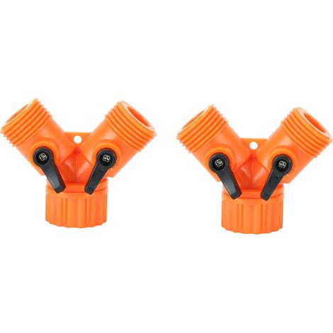 Adaptateur Robinet G3/4 - Vanne 2 Voies Avec Interrupteurs Indépendants - Pour Arrosage Jardin Et Lavage Voiture - Lot De 1 (1/5)