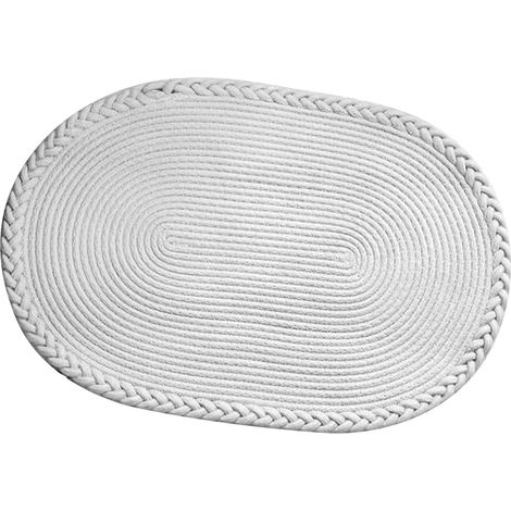 Handwoven Solid Color Bedroom Rug, Soft Texture, Polyester Living Room Rug, Foldable Floor Mat for Home Decoration (1/5)