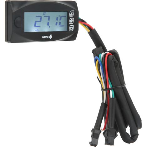 4-in-1 Motorrad-Anzeige: Spannung, Temperatur, Zeit, Wasser, Öl, 12 V Gleichstrom, Universalanschluss M12x1,5, Motorrad-Armaturenbrettanzeige (1/5)