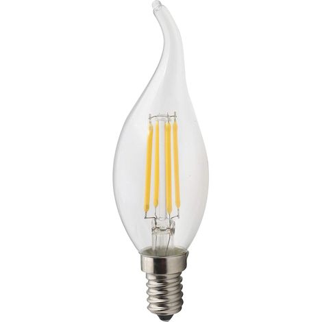 MINKUROW E14 Bombilla Led De Filamento Regulable Vintage Con Punta De Llama, Bombillas Led De Punta De Llama De 4 W, Bombillas De Repuesto De 40 W, Bombilla De Vela Ses Para Lámpara De Araña Blanca Cá (1/3)