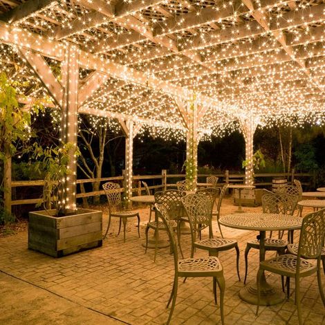 Debuns – Guirlande lumineuse LED 100M 600 ampoules blanc chaud – Protection IP44 pour extérieur – 8 modes d'éclairage – Décoration mariage et jardin (1/5)