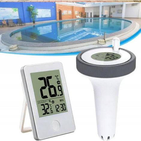 Poolthermometer Digitales Wasserthermometer Wasserdicht (IP67) & Duale Temperaturanzeige 60 m Reichweite Für Pool, Spa & Aquarium (1/5)