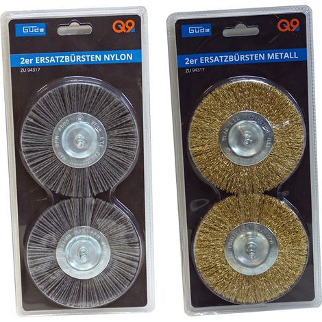 Güde Ersatzbürsten Set Nylon Metall je 2 Bürsten für Fugenreiniger GFR401 94317
