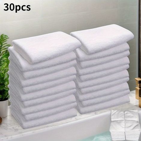 30 serviettes carrées, 30x30 cm, en maille polyester, absorbantes et durables, pour salle de bain et cuisine