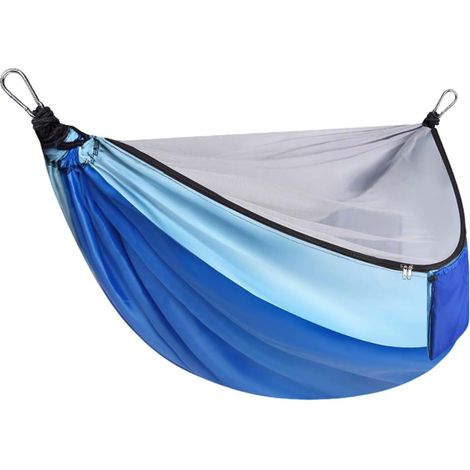 JSSEVN - Hamaca portátil para acampar, hamaca colgante para jardín, hamaca ligera para exteriores con correas ajustables, tejido transpirable, compacta para viajes, senderismo y playa. (1/5)