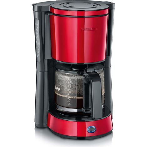 Cafetrière Filtre, 1 000W, 1,4L, Jusqu'à 10 tasses, Porte-filtre amovible, Système anti-goutte, Noir/Rouge, KA 4817 (1/5)