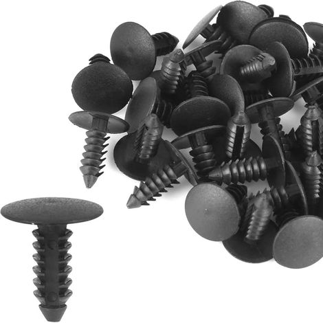 Rivets Plastique Noirs 40pcs Diamètre 5mm pour Voiture Fixation (1/5)