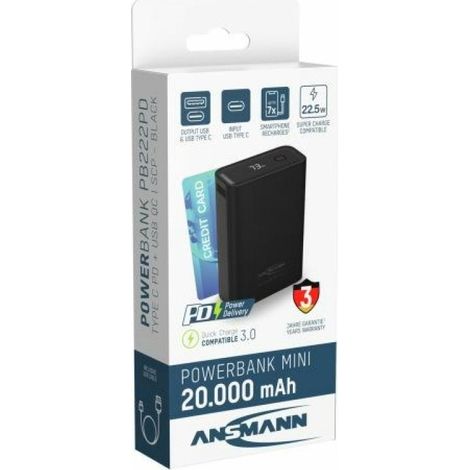 Ansmann PB222PD Polímero de litio 20000 mAh Negro (1/5)