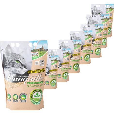 Litière végétale pour Chat agglomérante 4 litres - Lot de 8 (1/4)
