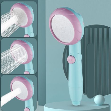 Pommeau de douche à main en plastique, haute pression, économie d'eau, pour salle de bain, rose Macaron (1/5)