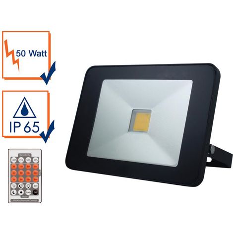 50 Watt LED Strahler Bewegungsmelder & Fernbedienung, 4000 Kelvin IP65, 18x26cm